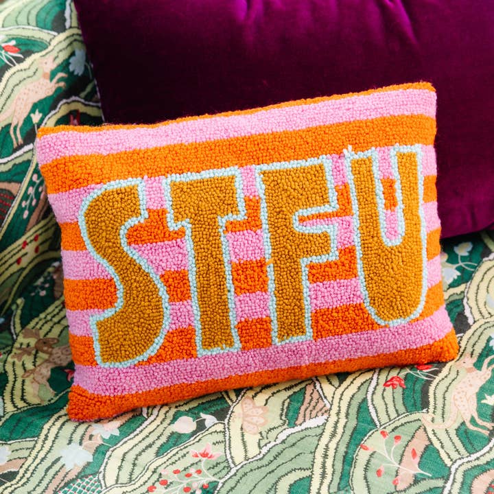 STFU Pillow for wholesale by Furbish Studio