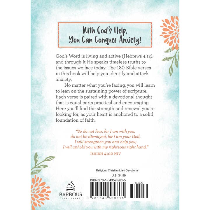 Barbour Publishing, Inc. - Wholesale Religion - 180 Bible Verses for Conquering Anxiety1