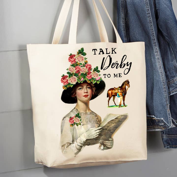 Bolsa de lona Kentucky Derby Talk Derby to Me de 12 oz para venta al por mayor de Avery Lane Gifts