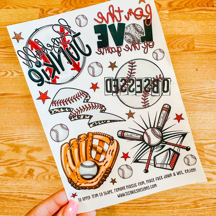 Itty Bits Designs - Wholesale Temporary Tattoo - Baseball Love Temporary Tattoos