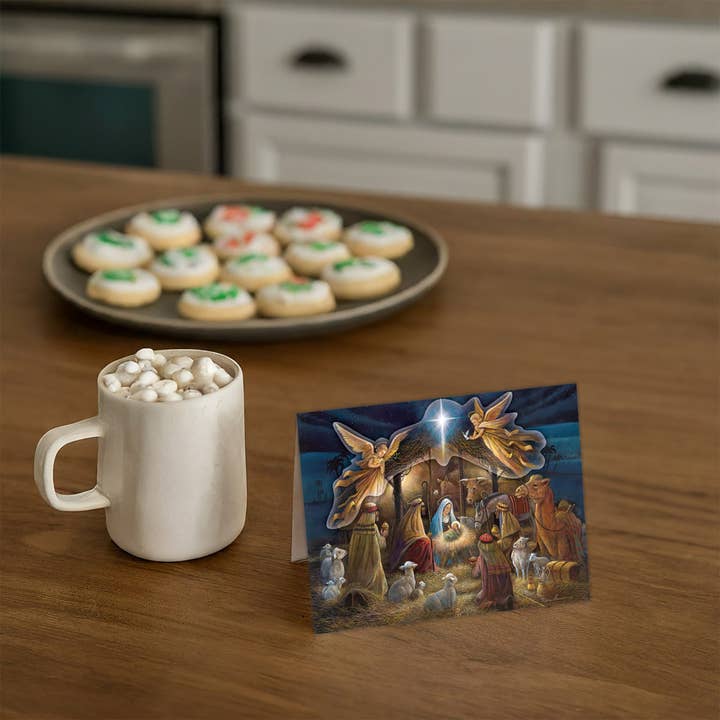 Crown Point Graphics - Wholesale Christmas Card - Boxed Christmas Cards - Holy Night Nativity -15 Cards