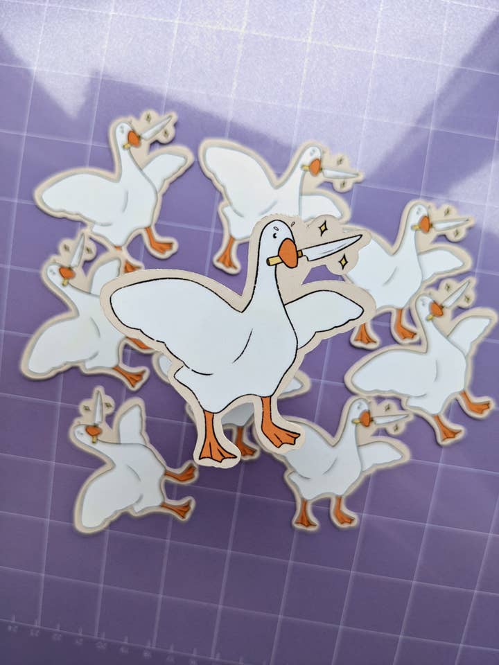 Danger Honk Cute Goose Vinyl Sticker for wholesale by State Of The Marth