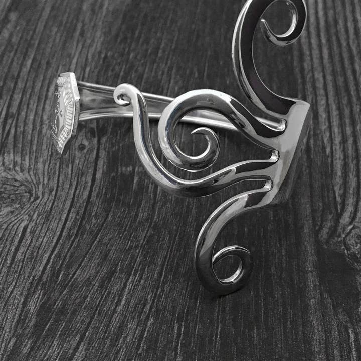 Marchello Art - Vente Bracelet manchette - Bracelet fourchette ondulée