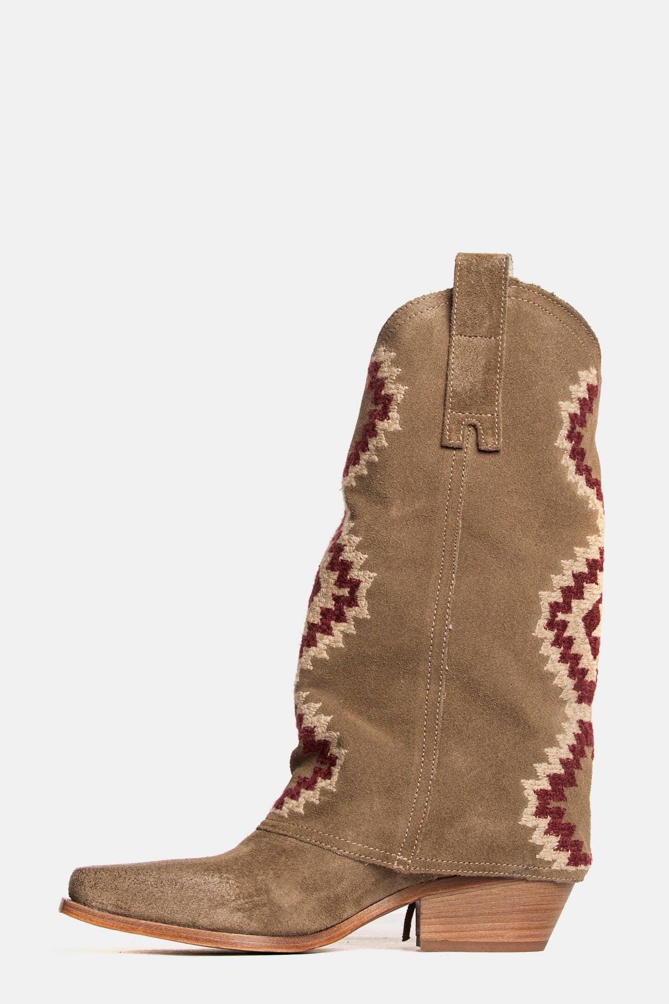 METISSE - Wholesale Boots - Women's - Taupe suede Texan boots DX22052