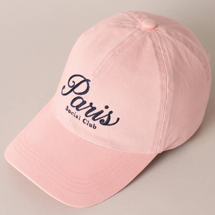 Fashion City - Wholesale Baseball Cap - Women's - Paris Social Club Text Embroidery Baseball Cap7