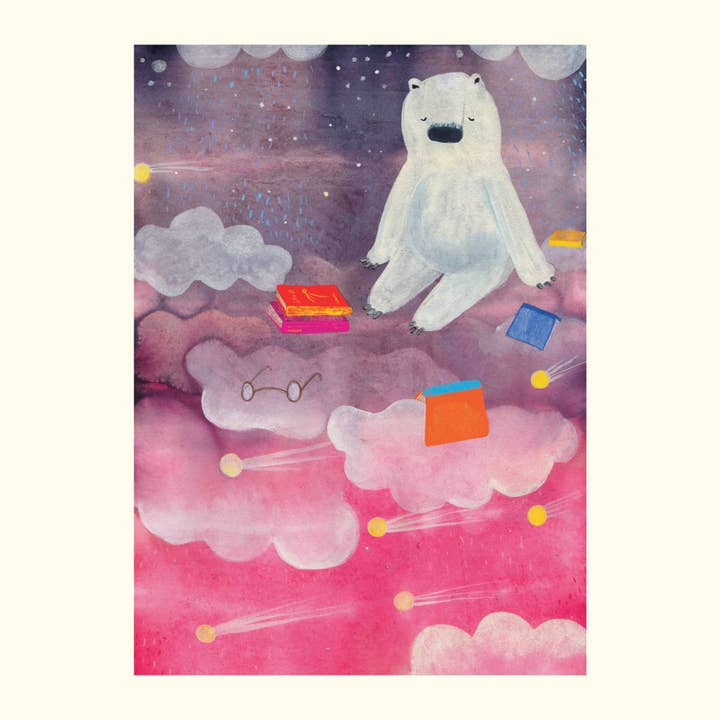 Bear and Books card for wholesale by Critter Critter