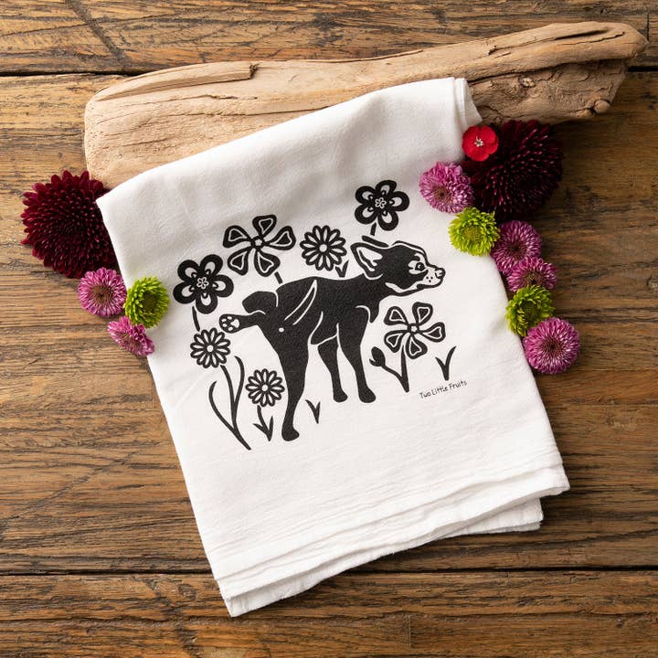 Tea Towels - Eco Ink Print - Rustic Design for wholesale by Two Little Fruits