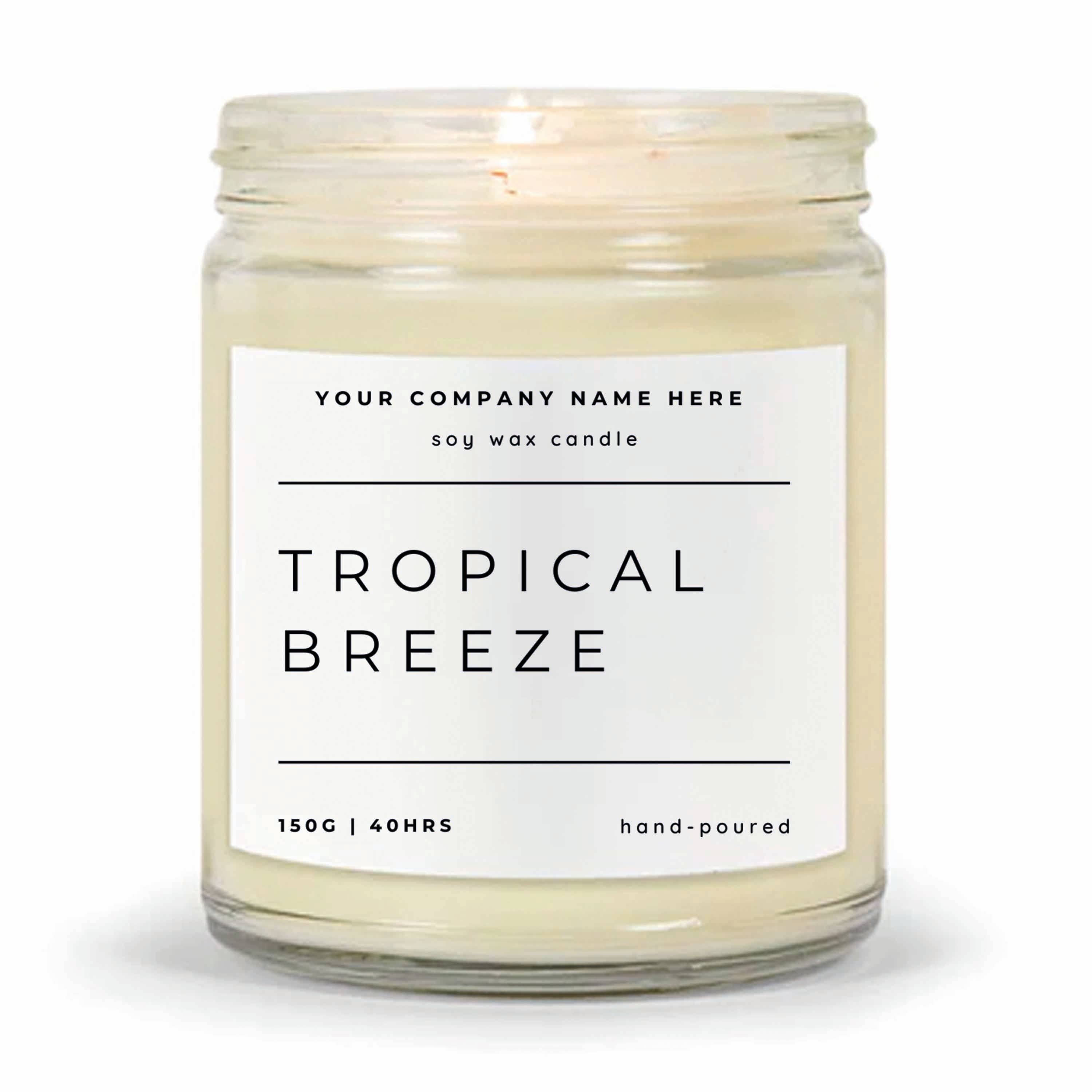 Candle Drop - Wholesale Jar/Filled Candle - Label Style 4 | Wholesale White Label Soy Candle | Clear Jar6