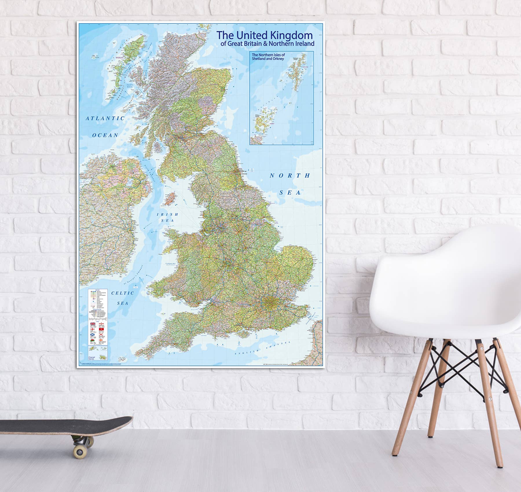 Close Up GmbH - Wholesale Map - United Kingdom 2020 Map - MAPS IN MINUTES 100 x 140 cm2