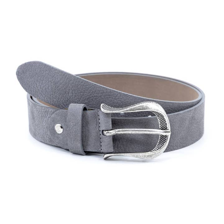 WB-NORSE-GREY women's grey leather belt for wholesale by Ortiz & Reed