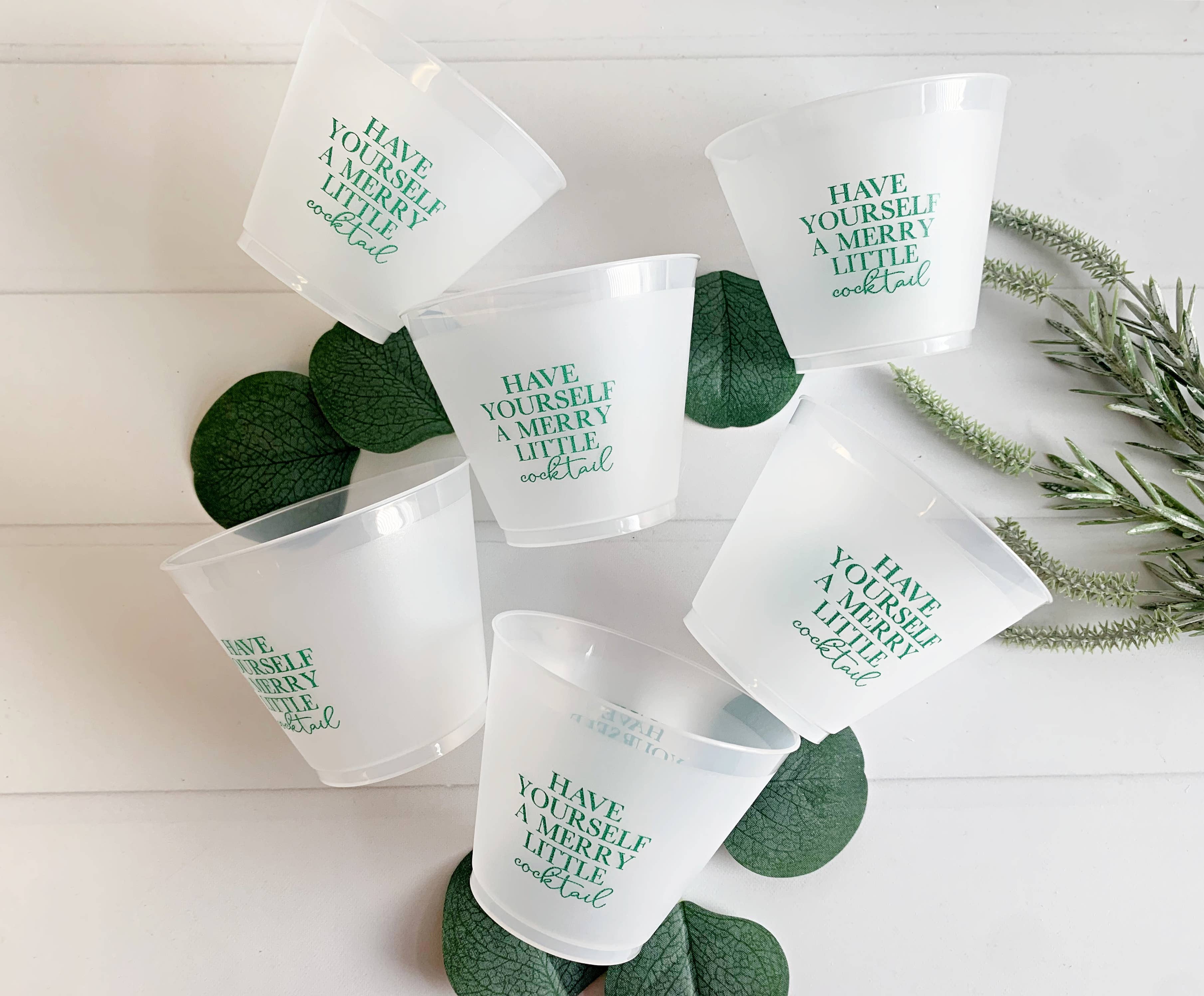 EnFete, LLC - Wholesale Disposable Tableware Pack - Frosted Merry Little Cocktail Cups - Green 9 Ounce0