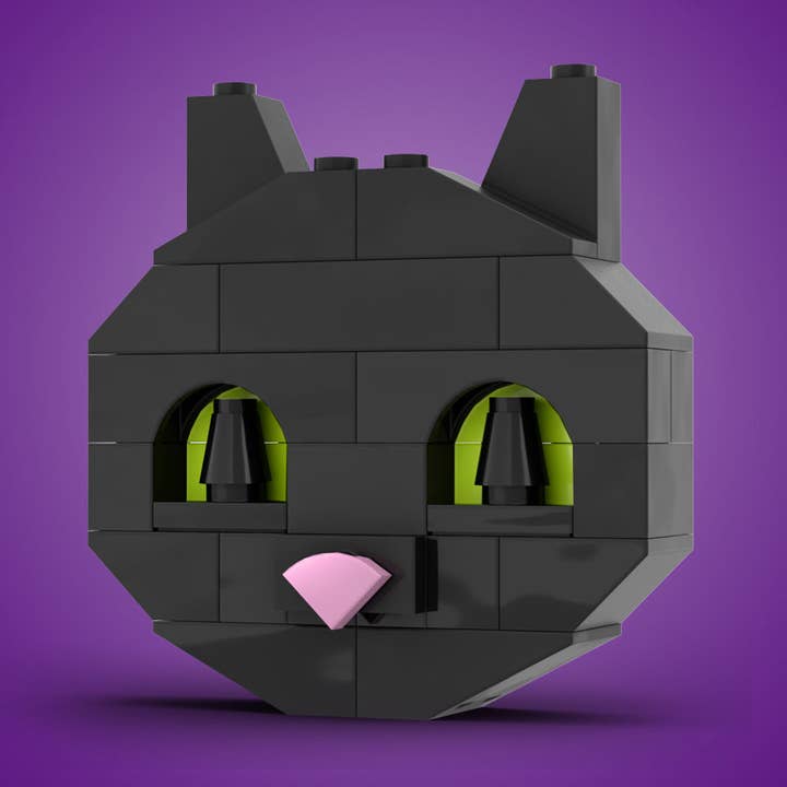 Benutzerdefinierte Halloween-Schwarze Katze aus LEGO-Teilen gefertigt. für den Großhandel von B3 Customs
