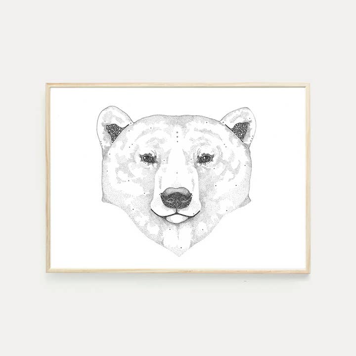 Ours polaire - Impression A3 pour la vente par Little Dot Creations