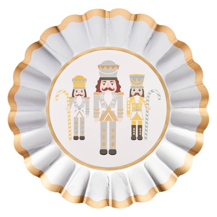 Gilded Nutcracker Wavy Paper Salad Plate/8pk for wholesale by Sophistiplate