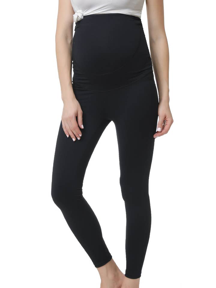 Kimi + Kai Maternity „Rae“ Belly Support Leggings (26" Indersøm) Sort for engroshandel hos Kimi and Kai