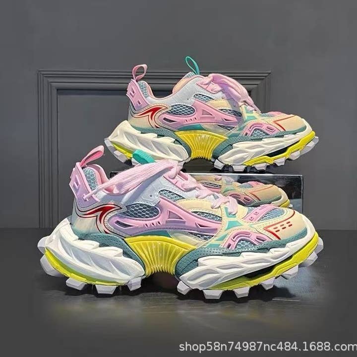 Europäische Herrenschuhe aus echtem Leder – höhenvergrößernde Dad-Schuhe für Herren, beliebte hochwertige Herrenschuhe, mehrfarbiges Mesh, dicksohlige Freizeitschuhe für den Großhandel von Maiden-Art MindfulChic Fashion