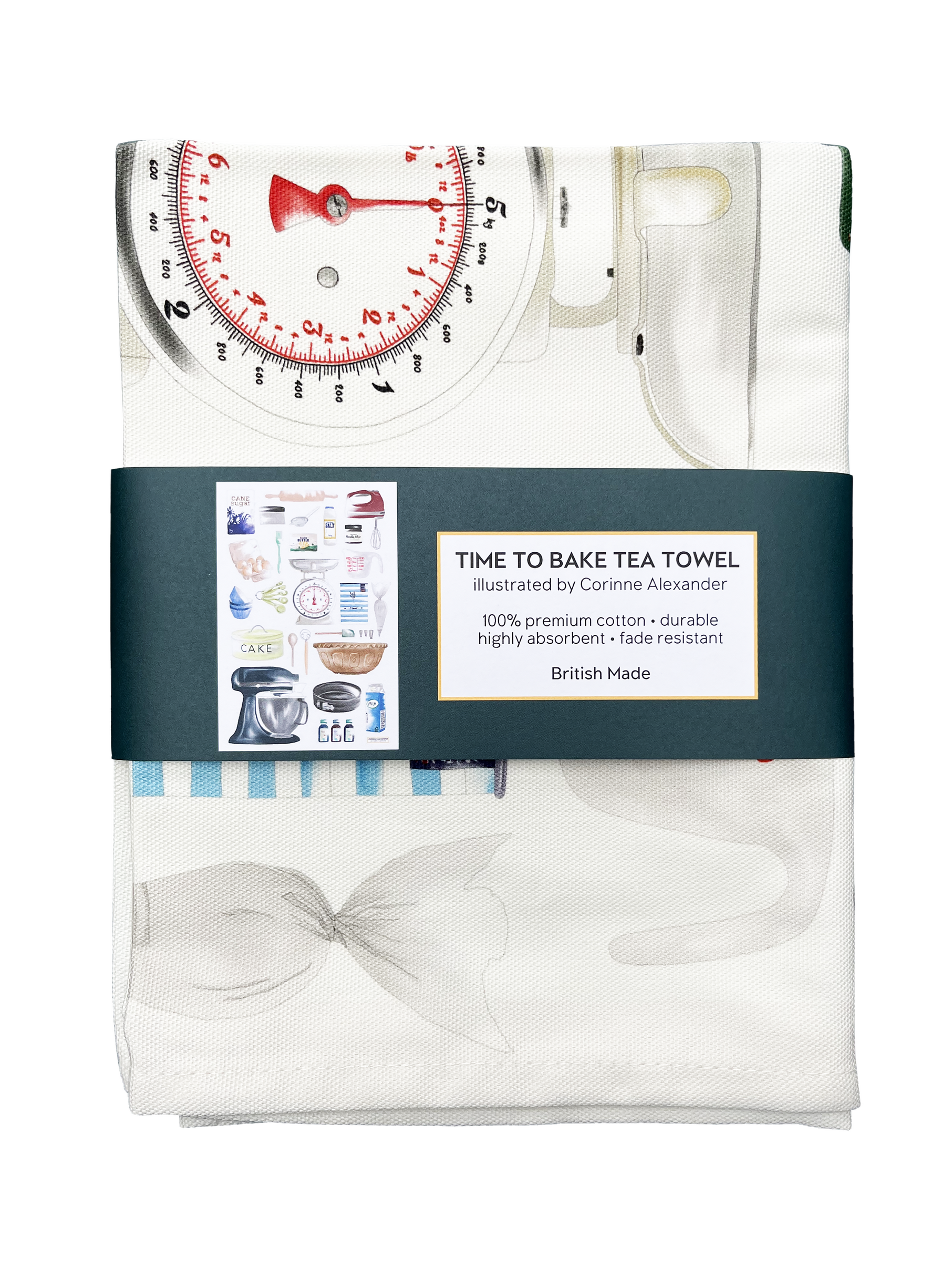 Corinne Alexander - Wholesale Tea Towel - Time to Bake Tea Towel - British Made - Baking - Cotton3