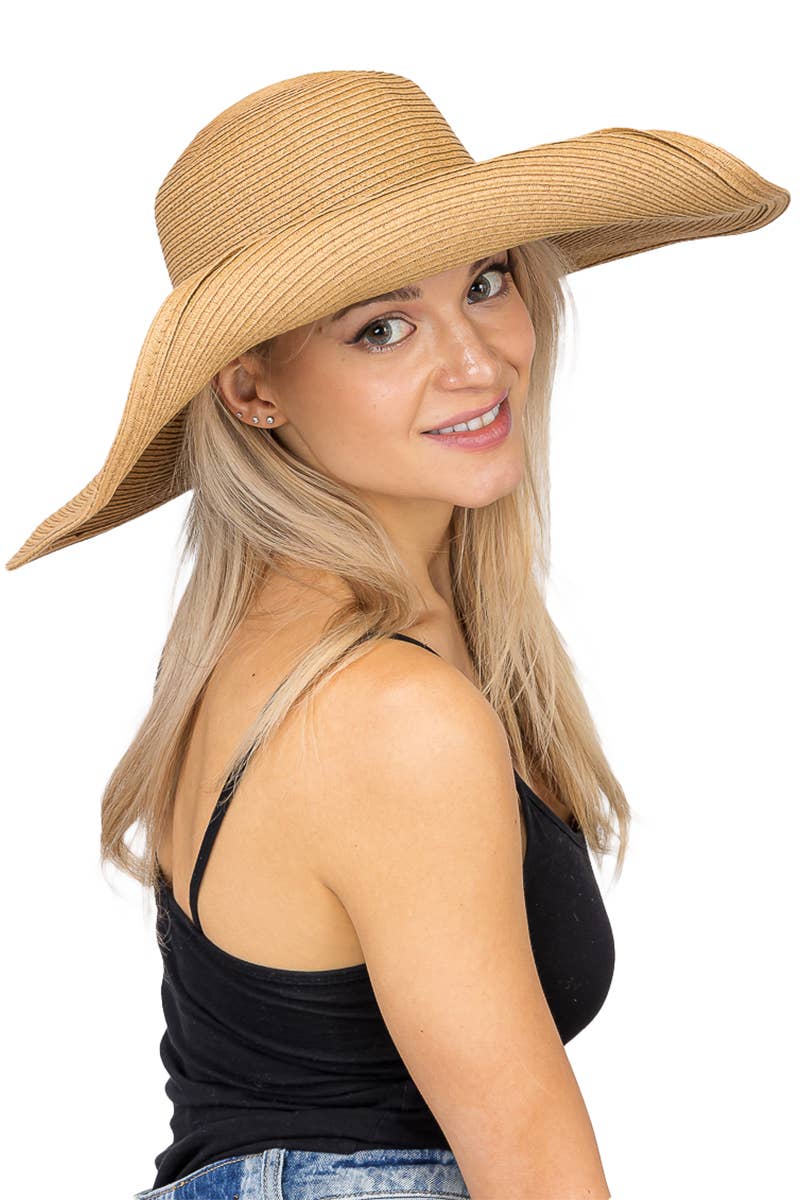 Cap Zone - Wholesale Straw Hat - Women's - Wire Brim Straw Beach Sun Hat51