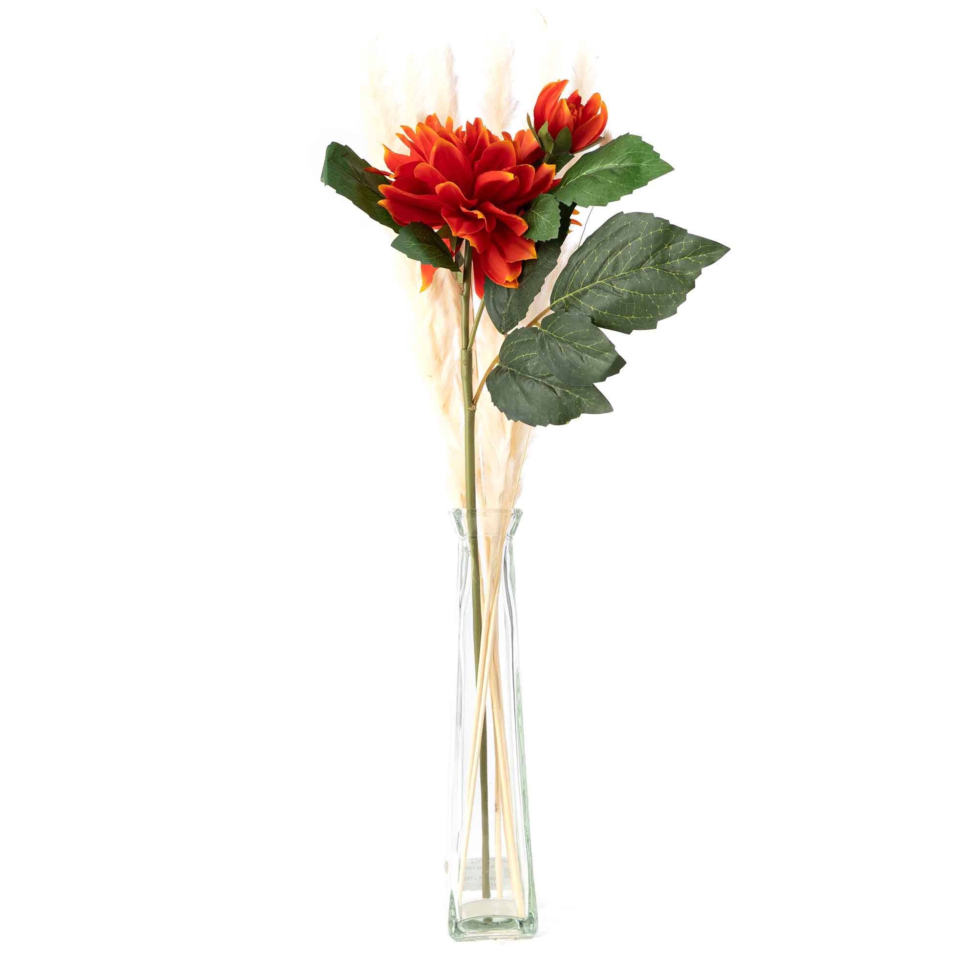 Portofino International Trading, USA - Wholesale Artificial Flowers - Faux Dahlia Stem 23" - Orange1