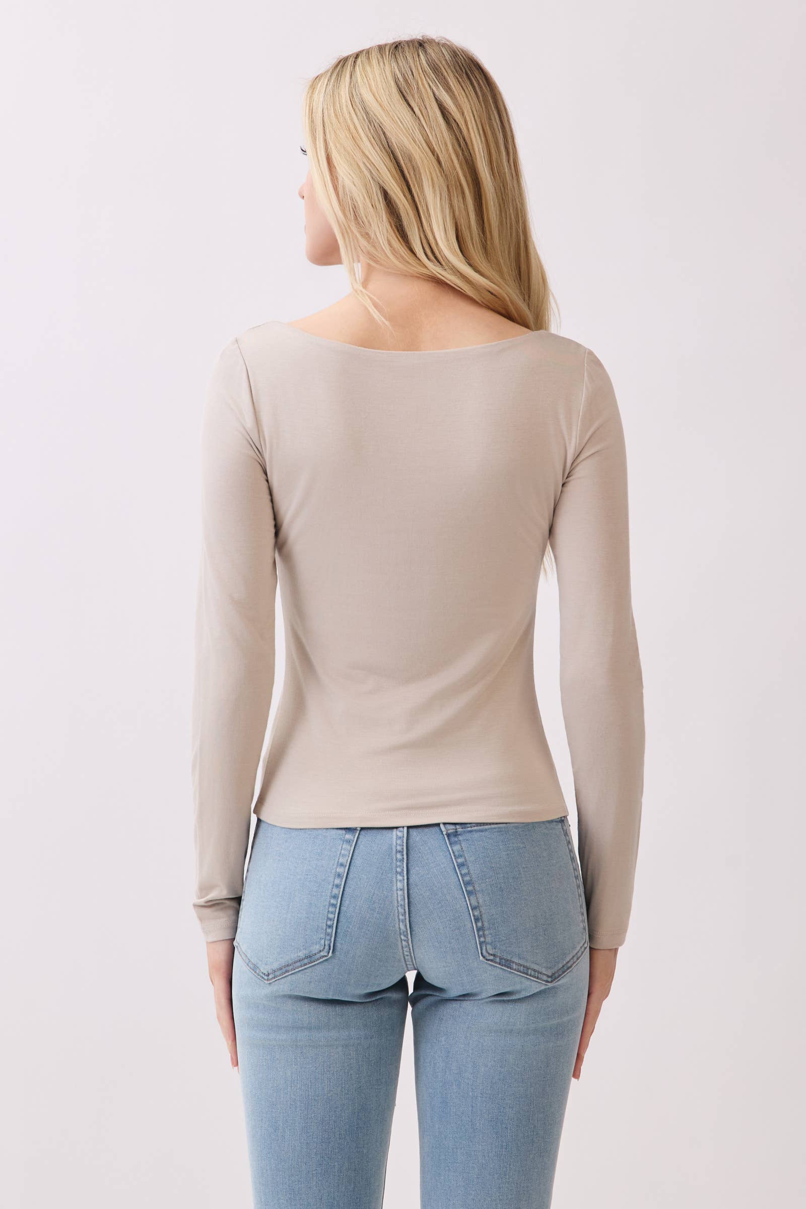 Final Touch - Wholesale Knit Top - Women's - Double Layered Square Neck Basic Top - T171097