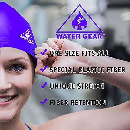 Water Gear - Wholesale Swim Cap - Women's - Water Gear Latex Swim Cap for Women and Men - Swimming2