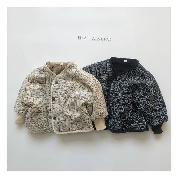 Kinder stilvolle Fleecejacke abstraktes Design Baumwolloberbekleidung für den Großhandel von VERDAVUE