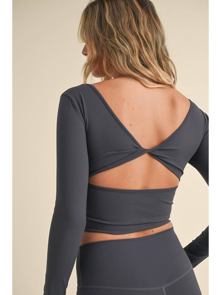 KIMBERLY C - Wholesale Athletic Top - Women's - Twist Back Long Sleeve Top59