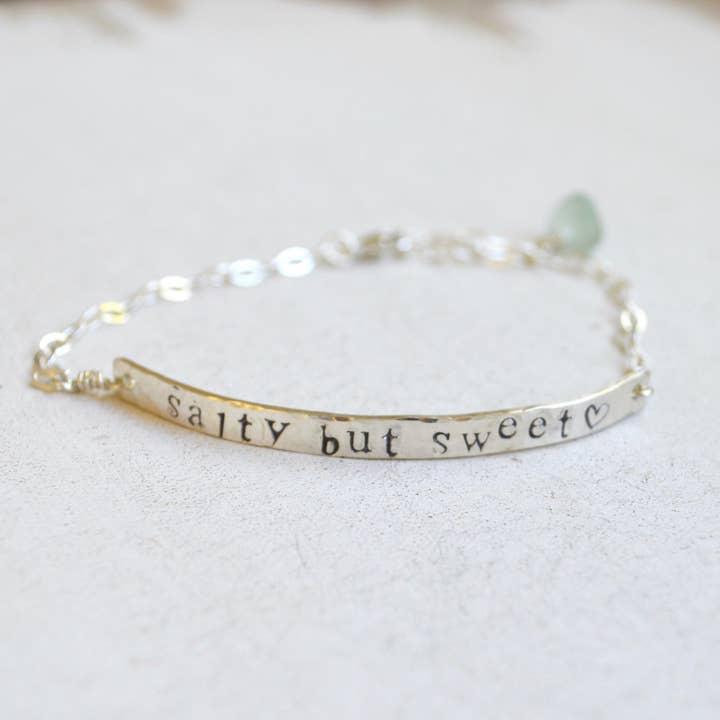 Salty But Sweet - Wholesale Charm/Dangle Bracelet - Salty But Sweet Sterling Bar Bracelet