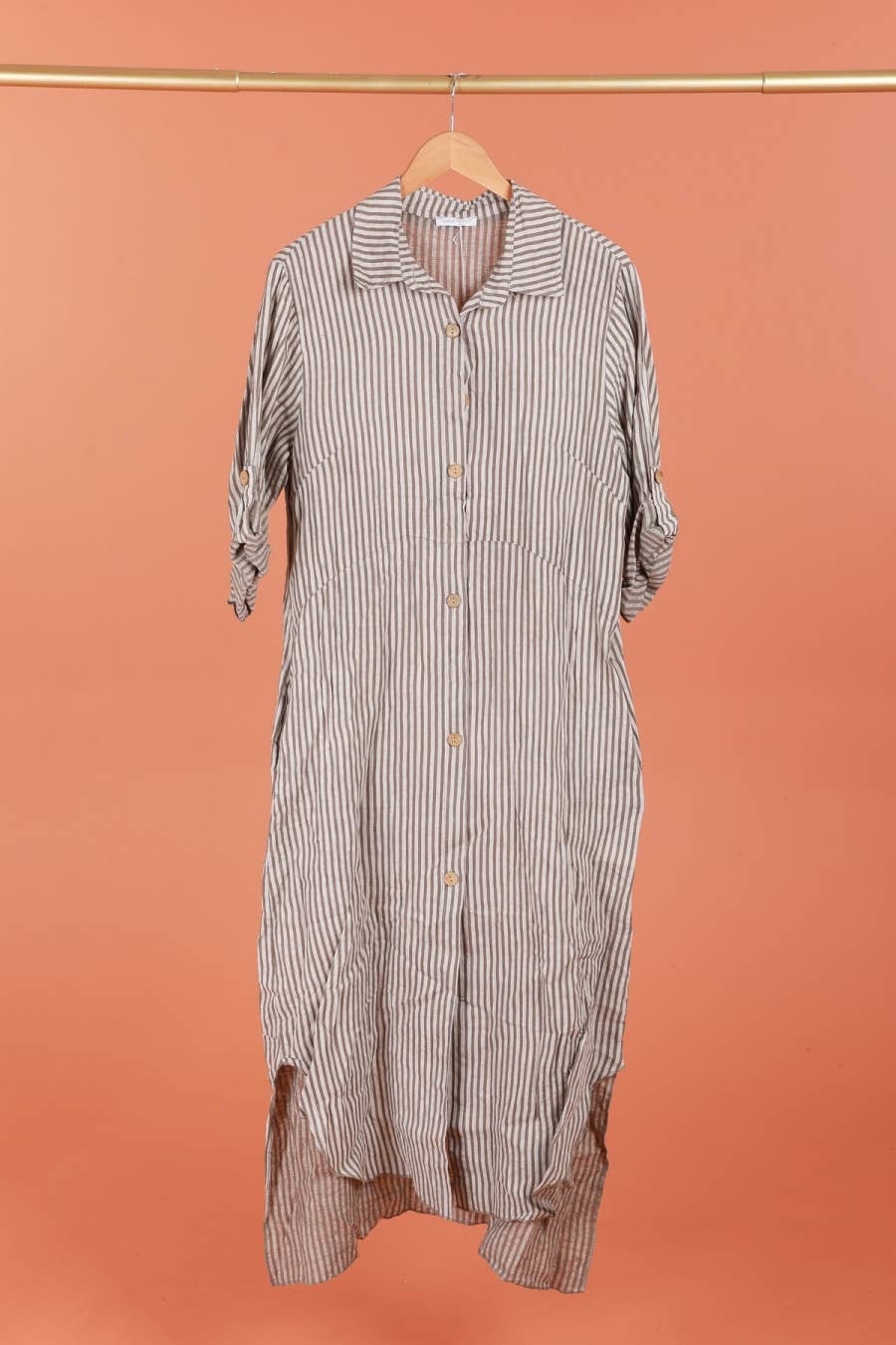 la maison des fibres naturelles - Wholesale Dress - Women's - 821275 100% linen shirt dress made in Italy17