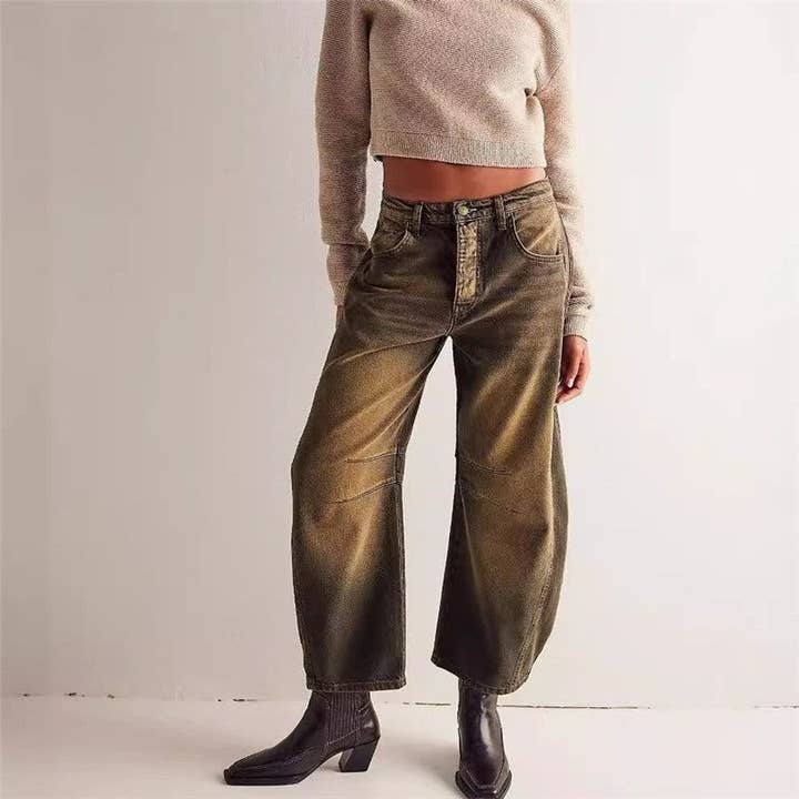 Jean bootcut taille haute coupe décontractée pour la vente par kycozy