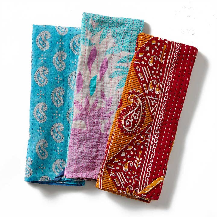 SERRV International - Wholesale Tea Towel - Kantha Dish Towels - Set of 34