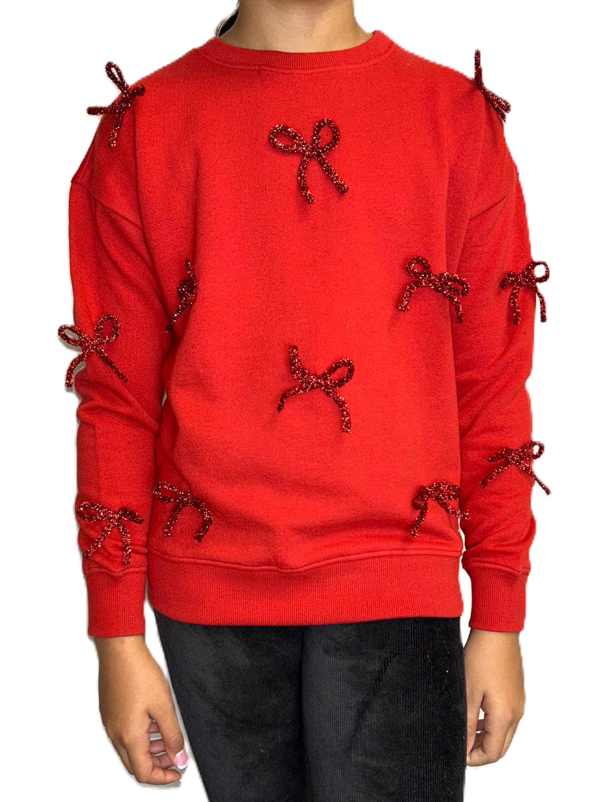 Paper Flower - Wholesale Sweatshirt - Kids - Bow Applique Sweatshirt - TWEEN GIRLS3