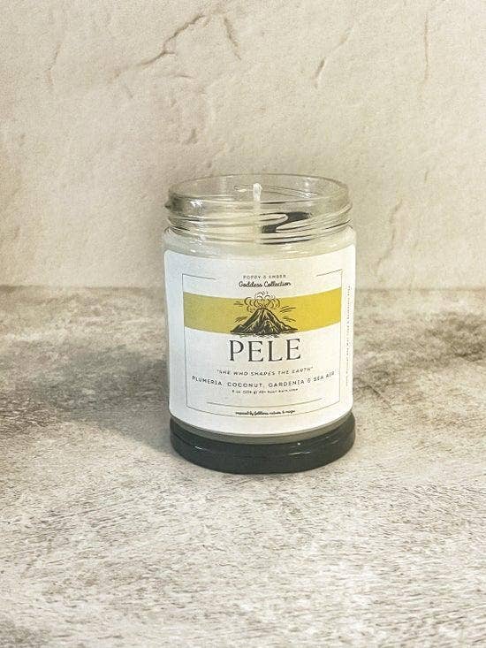 Pele Goddess Crystal Intention Candle for wholesale by Poppy & Ember