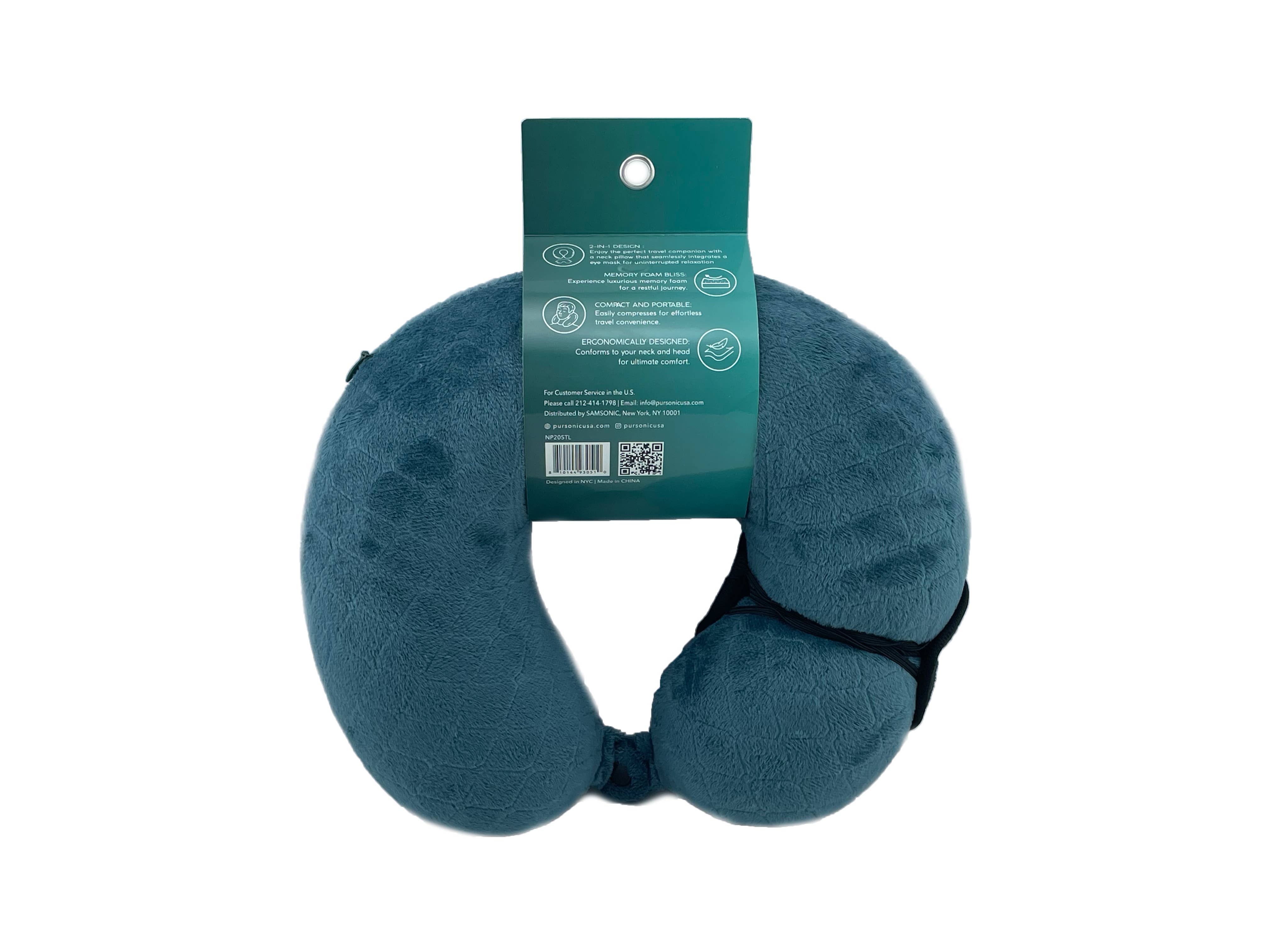 Pursonic - Wholesale Travel Pillow - Memory Foam Travel Pillow with Sleep Mask7