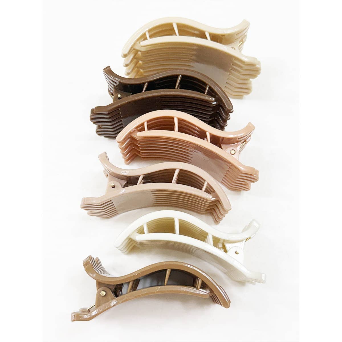 MIX COLOR Neutral Colors of Flat Hair Clips for wholesale on Faire5