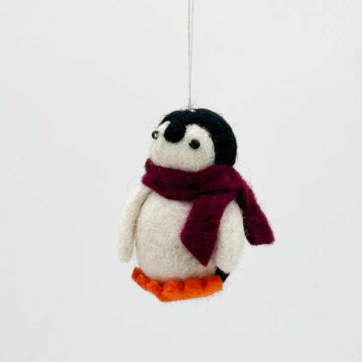 Kalid Christmas - Wholesale Ornament Set - Hanging Penguins with Scarf - FE381