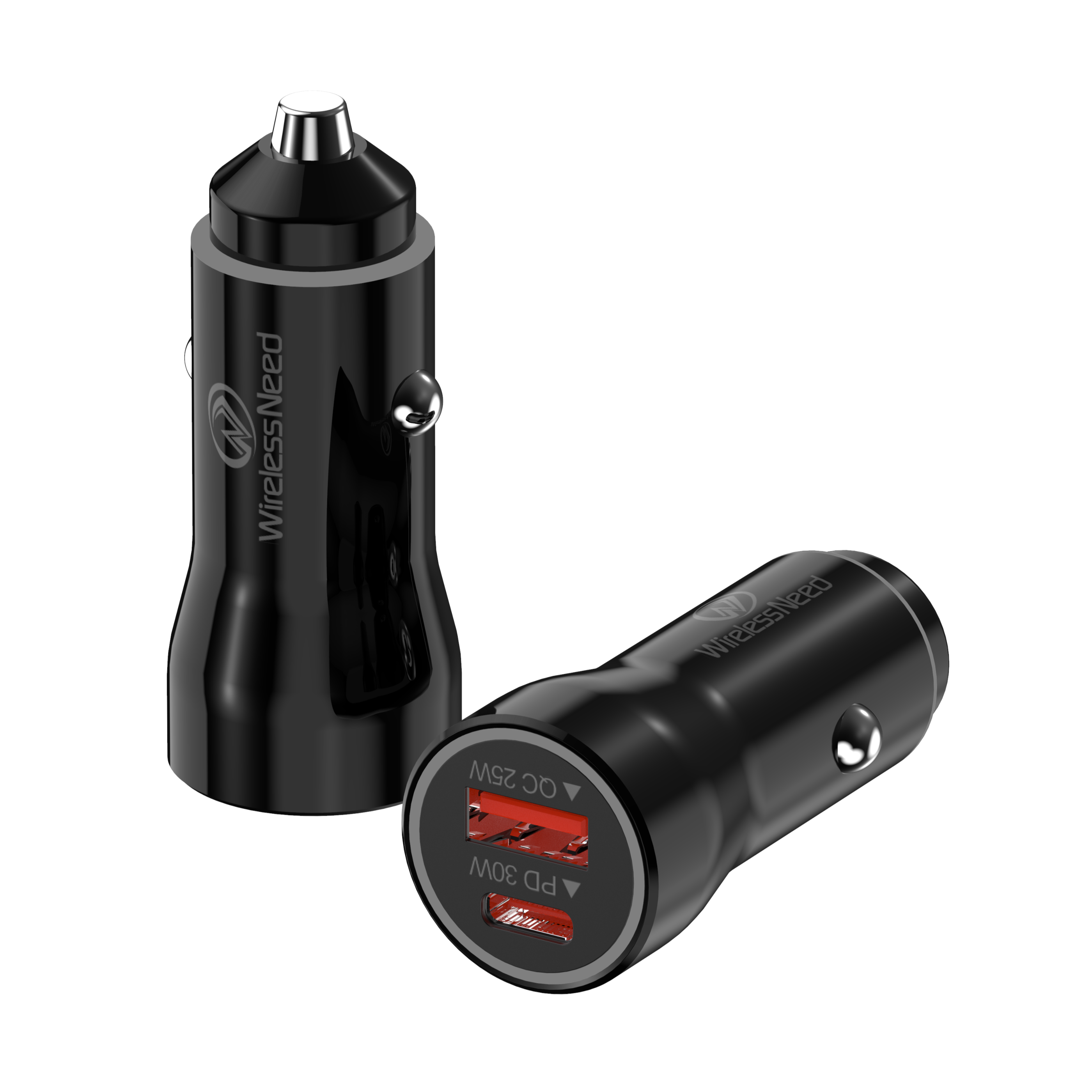WirelessNeed - Wholesale Portable Charger - Car Adapter Dual PD30W - QC25W - USB & Type-C PD in bulk1