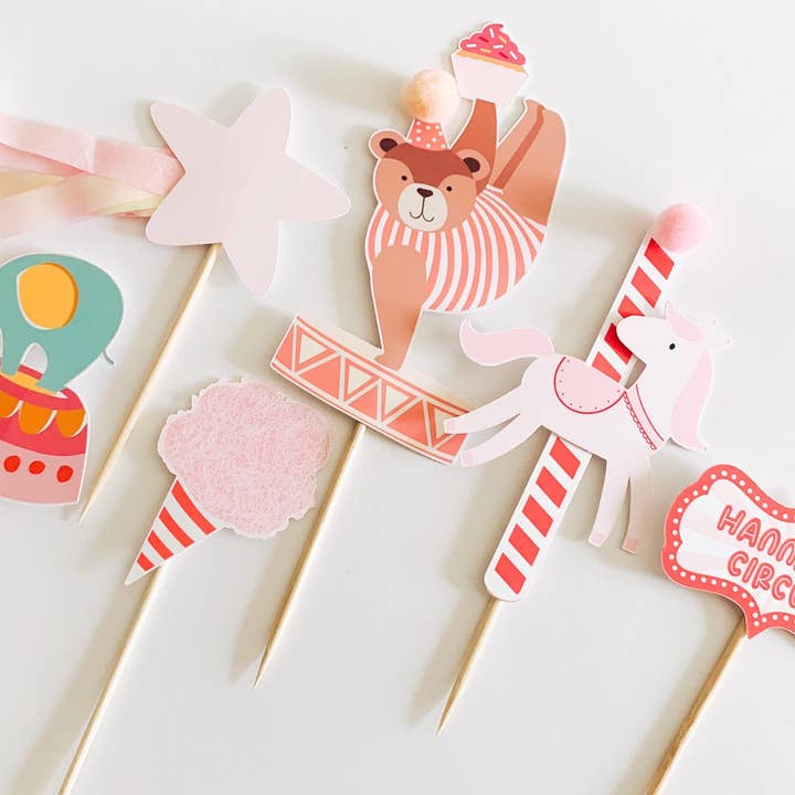 Circus & Carnival Cupcake Toppers And Decorations for wholesale by Uncouth Coco