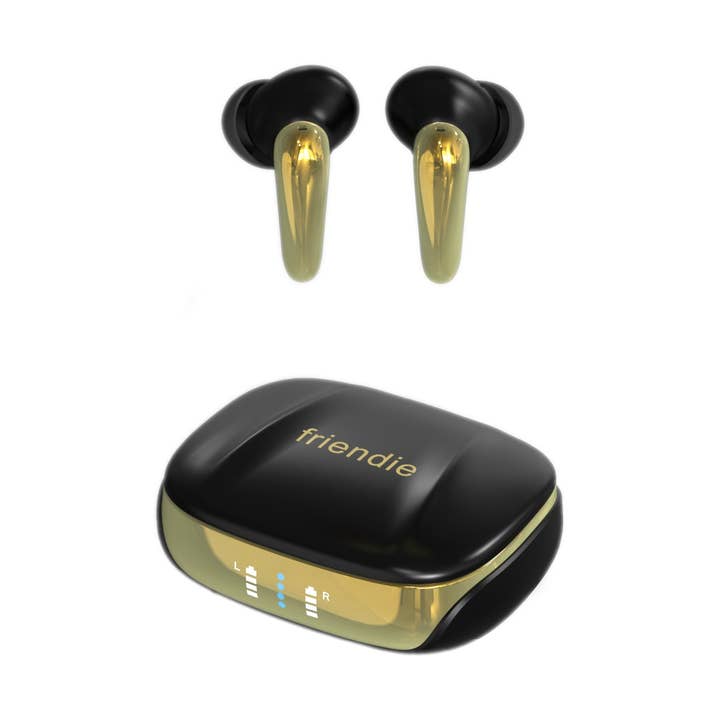 AIR Focus ANC Matte Black and Gold Active Noise Cancelling Earbuds (In Ear Wireless Headphones) for wholesale by Friendie Pty Ltd