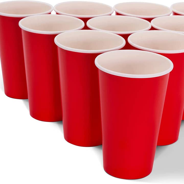 The Twiddlers – wholesale Engångskopp – öl pong dricka spel set: 100 röda plastkoppar och 15 Bal