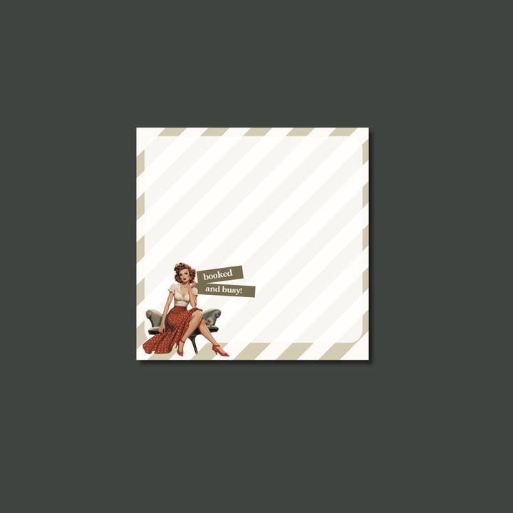 Note autocollante rétro Booked & Busy pour la vente par Khloe George Designs
