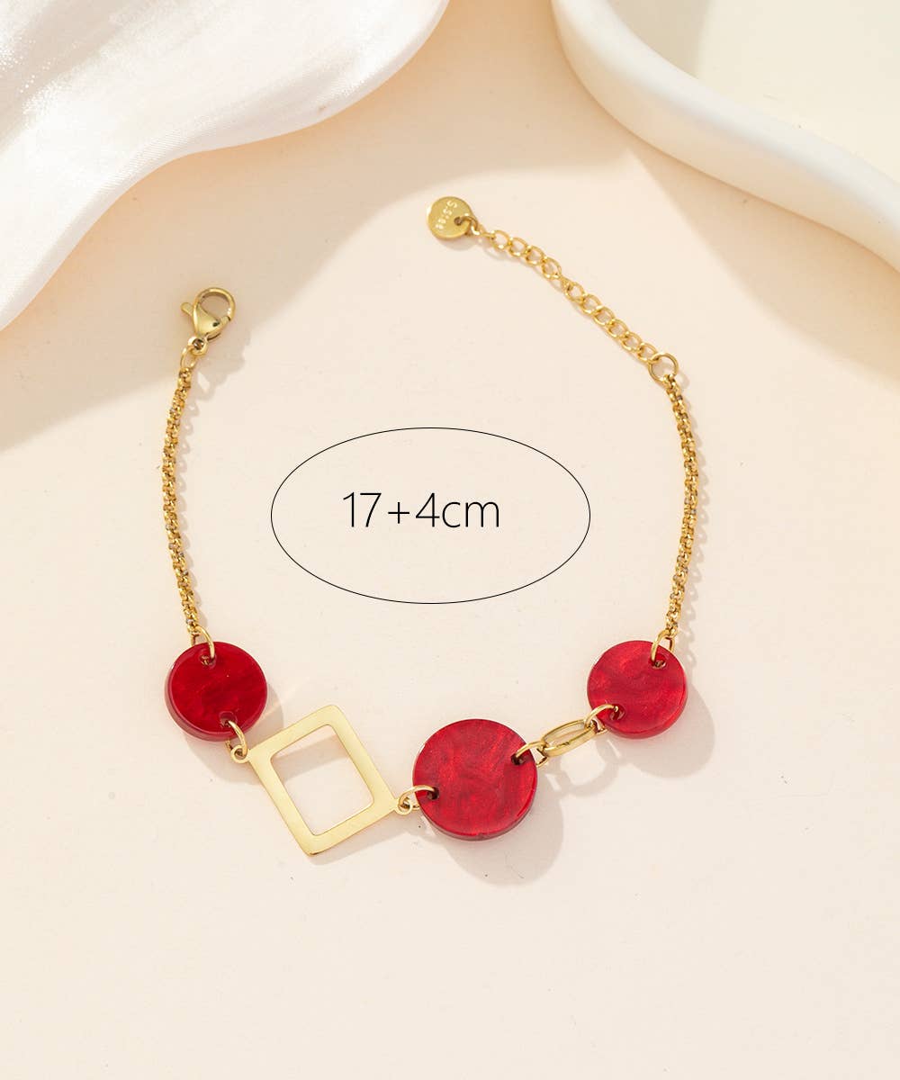 Blossom bijoux – Engroshandel Armbånd med led og kæde – 24BRA010 justerbart armbånd i rustfrit stål med guldbelægning4