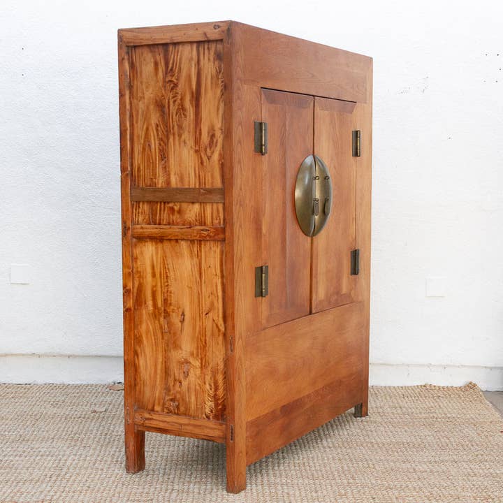 De-cor - Wholesale Cabinet - Antique Chinese Golden Elm Qing Armoire5