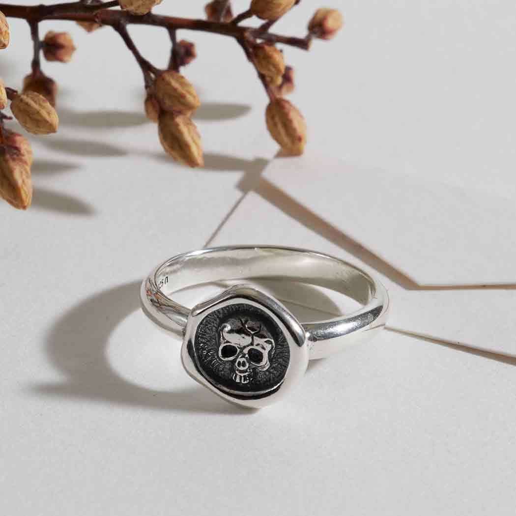 Nina Designs - Wholesale Signet Ring - Sterling Silver Skull Wax Seal Ring