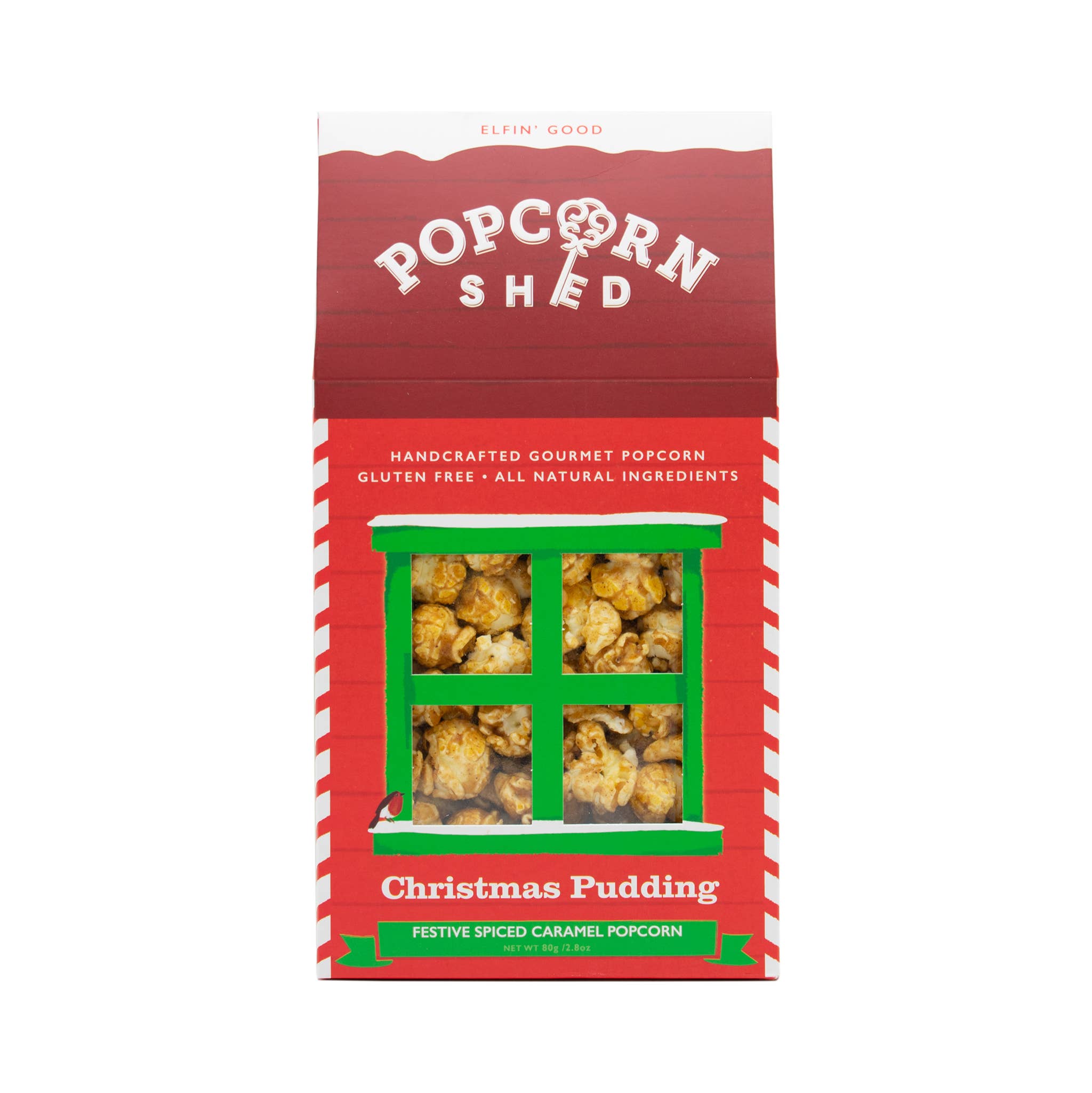 Popcorn Shed - Vendita all'ingrosso Popcorn - Snack box di popcorn gourmet vegani gusto Christmas Pudding