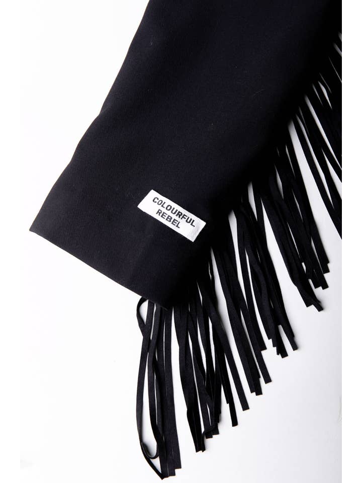 Jesra Fringe Blazer | Black for wholesale on Faire7