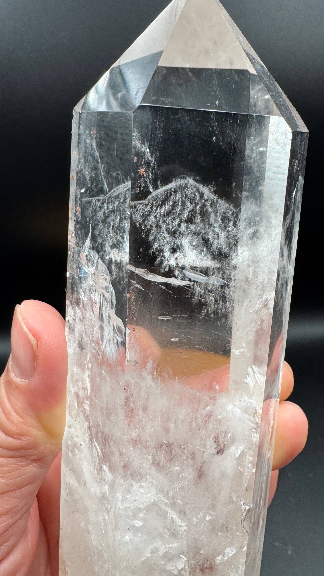 The 7 Directions - Wholesale Spiritual Stone/Crystal - Unique quartz phantom DT on custom stand H2859