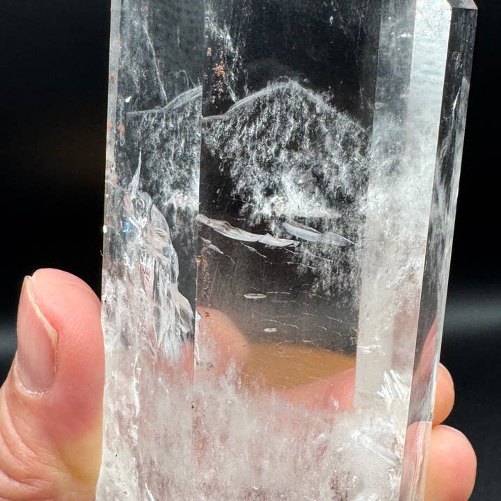 The 7 Directions - Wholesale Spiritual Stone/Crystal - Unique quartz phantom DT on custom stand H2859