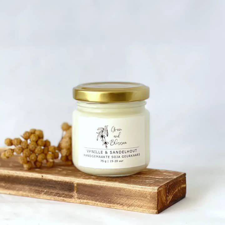 Sojakaars vanille sandelhout klein voor wholesale door Green and Blossom