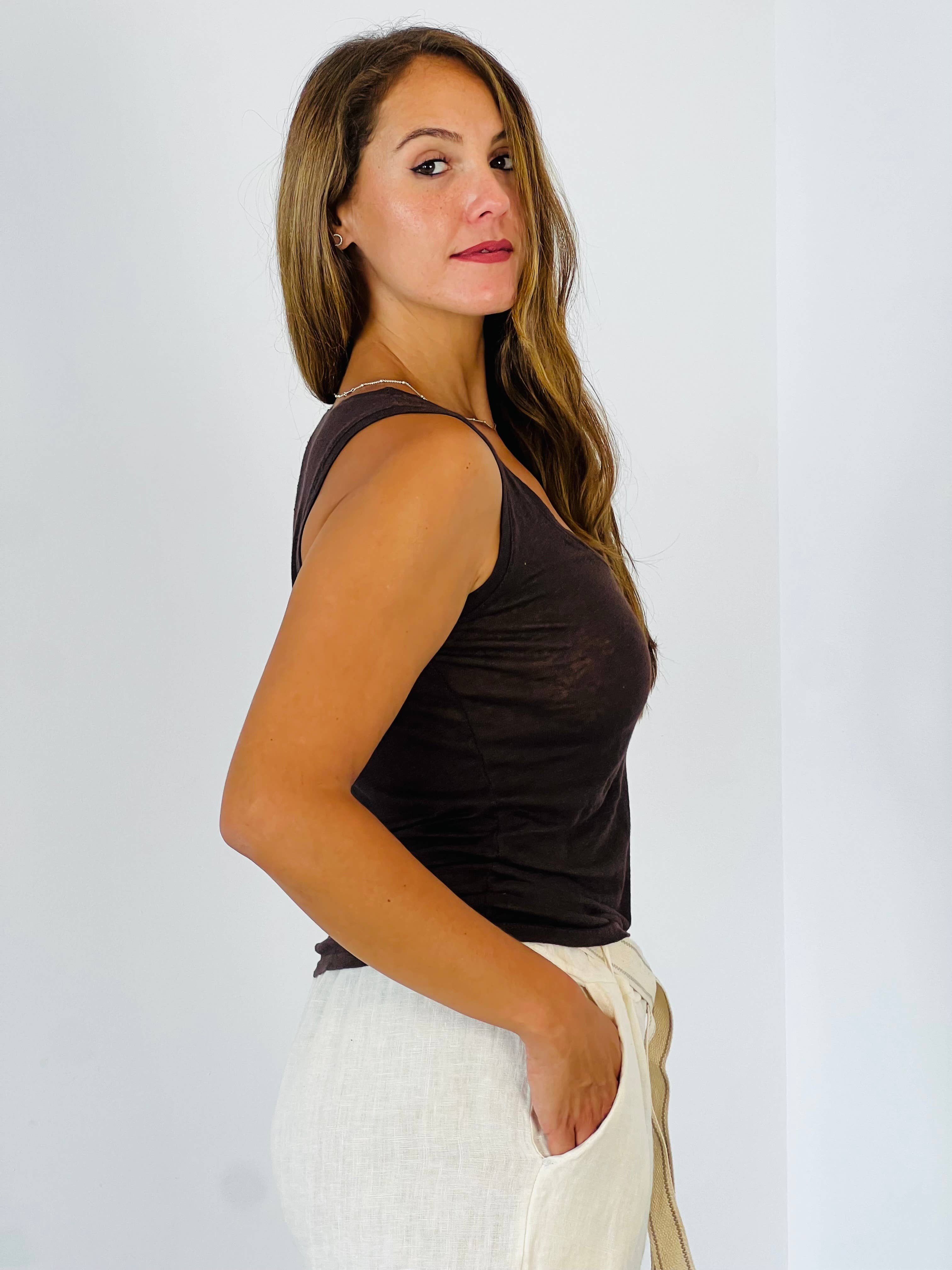 Linen & More - Wholesale T-Shirt - Women's - REF 3981 BASIC STRETCH LINEN T-SHIRT 100%4